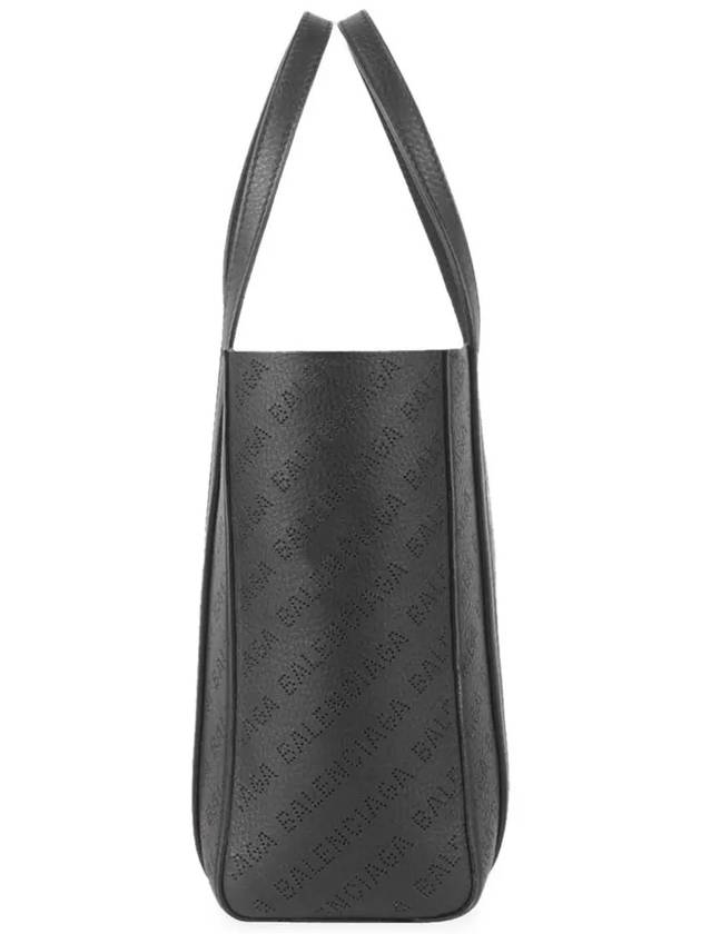 Luxury Balenciaga Trending 2025 Everyday All Over Logo Leather Tote Back Black