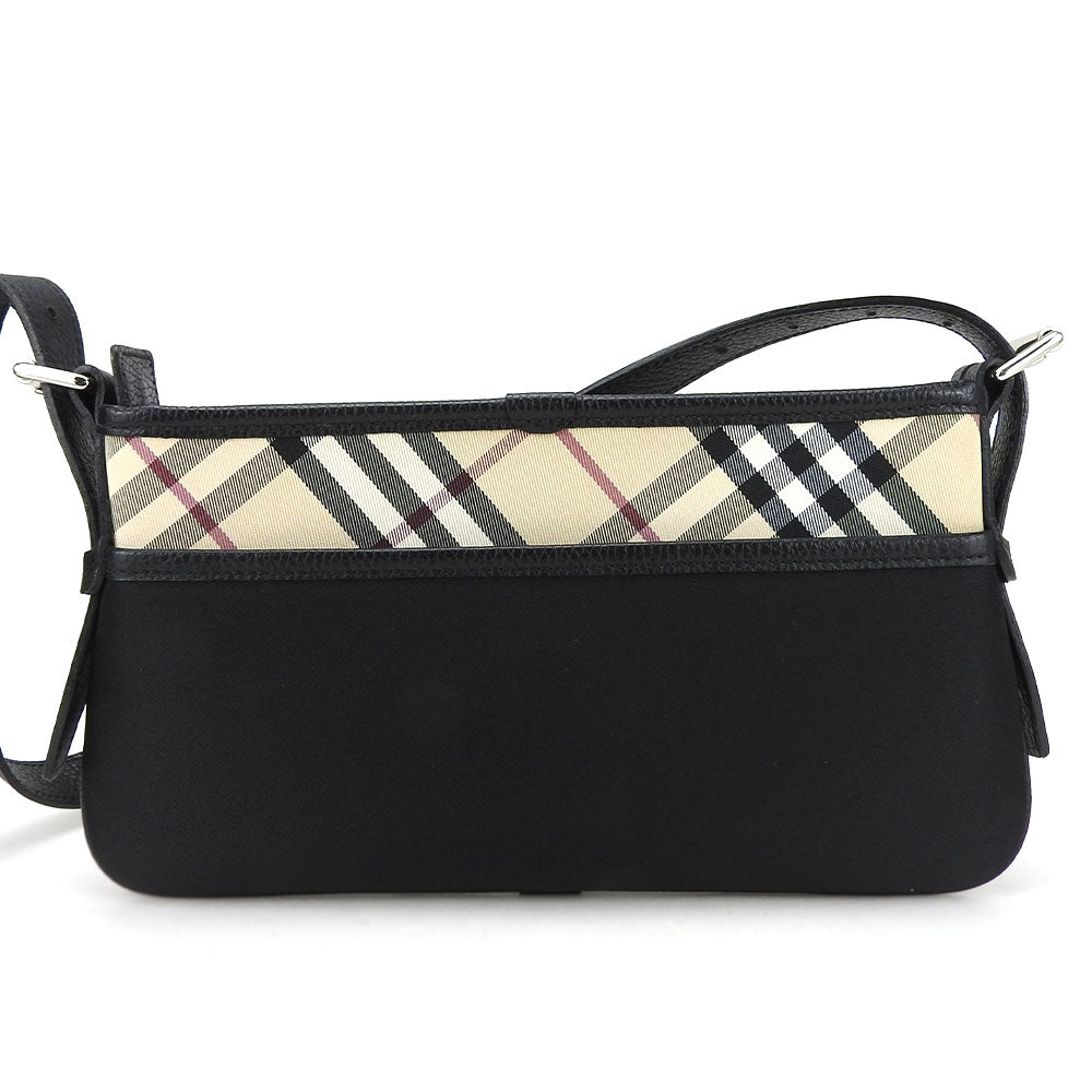 BURBERRY Shoulder Bag Canvas, Leather black Women