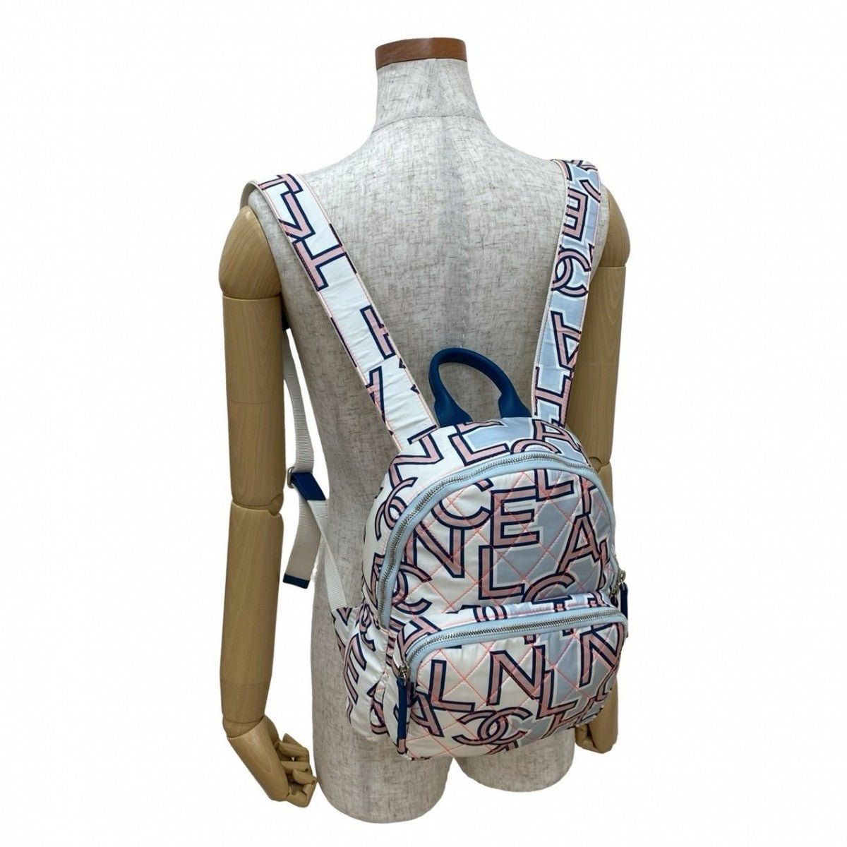 CHANEL Backpack cotton blue