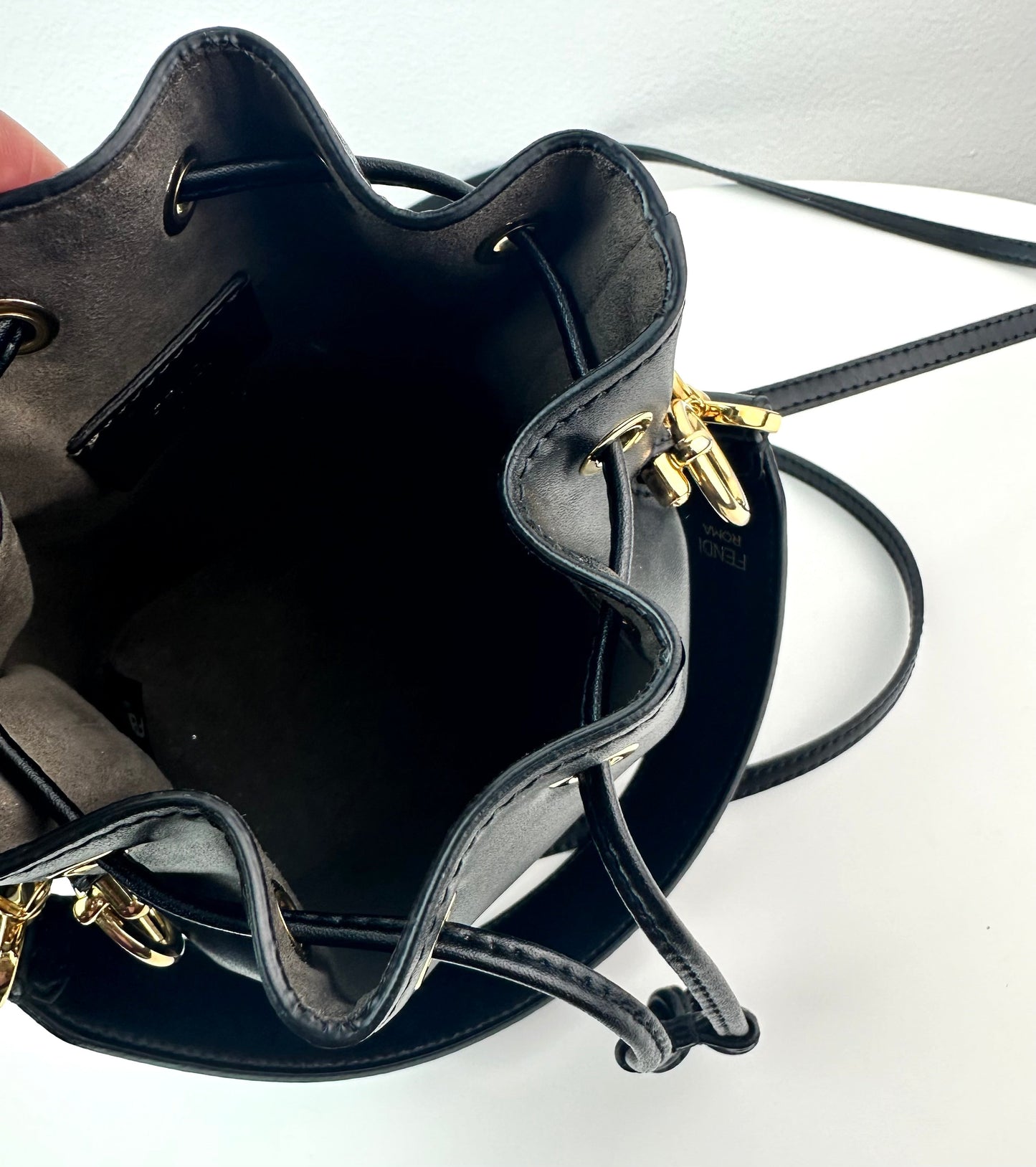 Fendi Mon Tresor black Leather Mini Bucket Bag