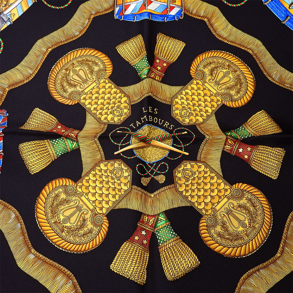 HERMES scarf silk black Carre90 Women