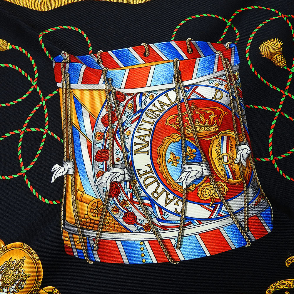 HERMES scarf silk black Carre90 Women