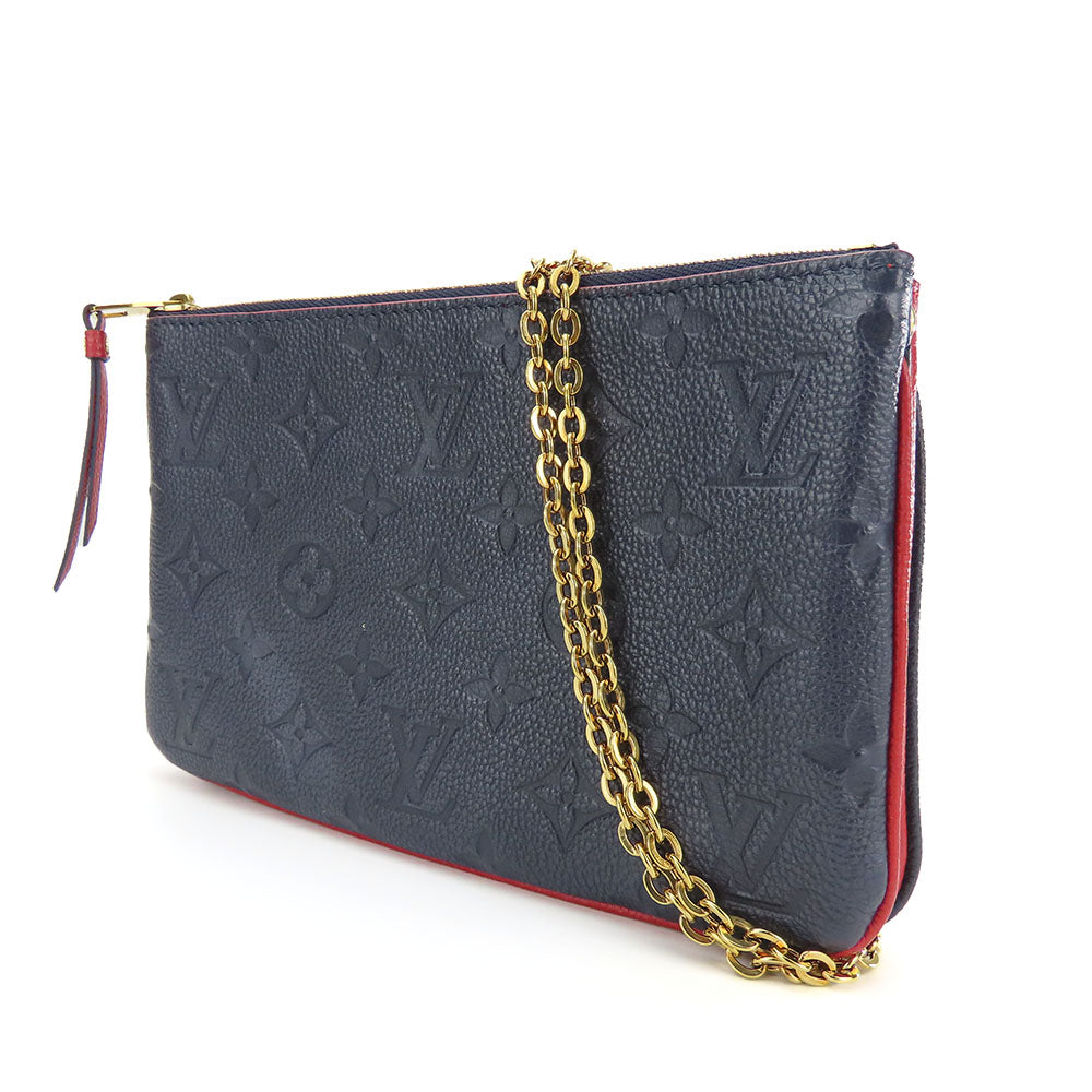 LOUIS VUITTON Shoulder Bag M63916 Monogram Ann Platt Navy Pochette double zip