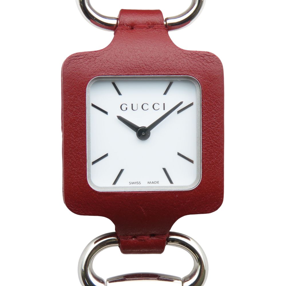 GUCCI Pocket watch Quartz 130.5 Stainless Steel Bordeauxtype Pendant watch white dial