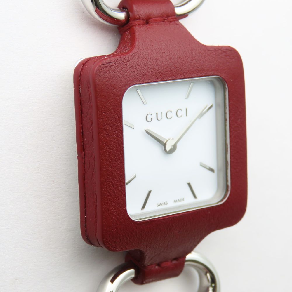 GUCCI Pocket watch Quartz 130.5 Stainless Steel Bordeauxtype Pendant watch white dial