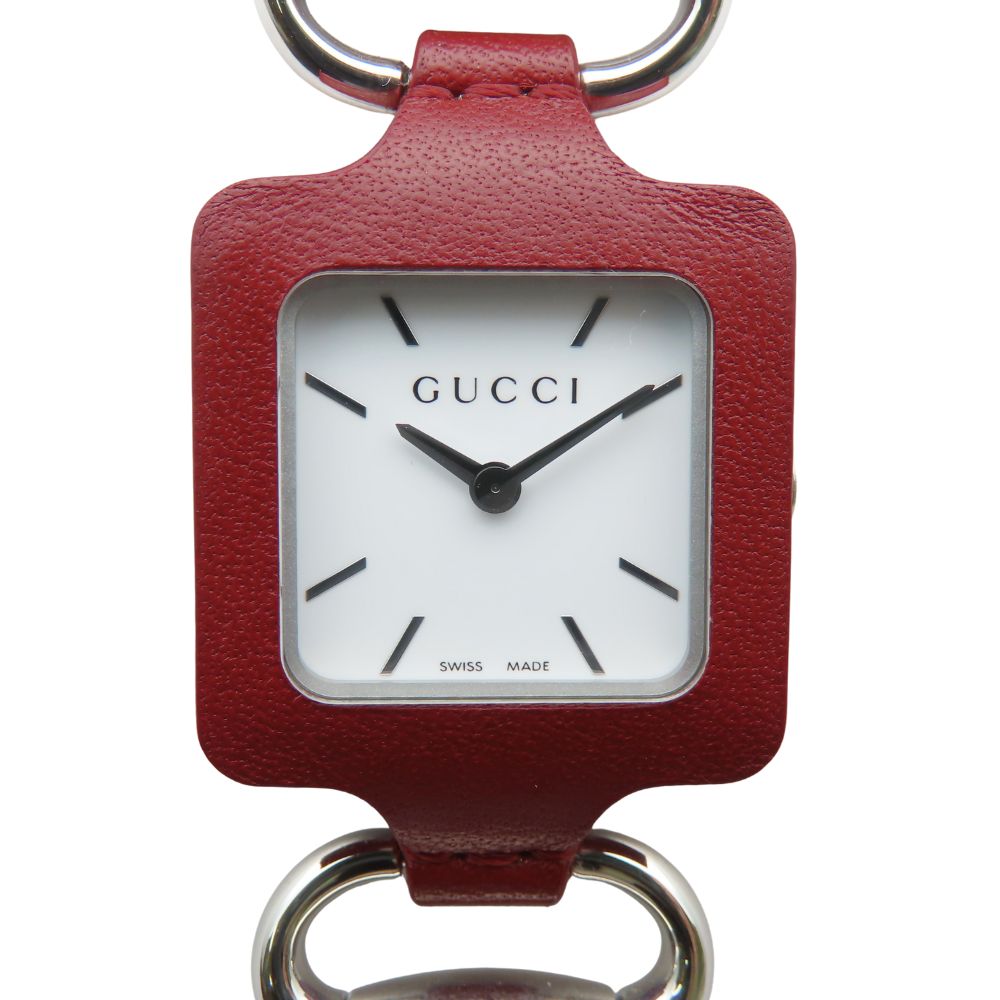 GUCCI Pocket watch Quartz 130.5 Stainless Steel Bordeauxtype Pendant watch white dial