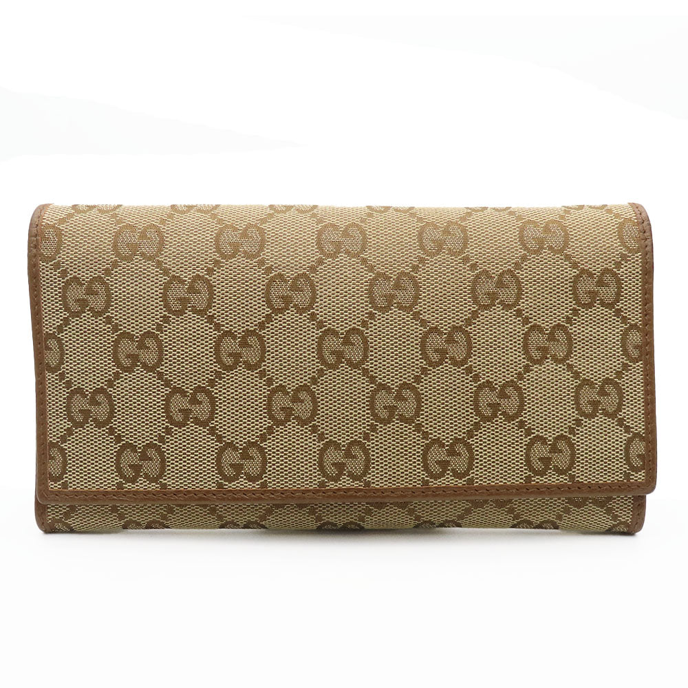 GUCCI Long Wallet Purse 346058 GG canvas Brown