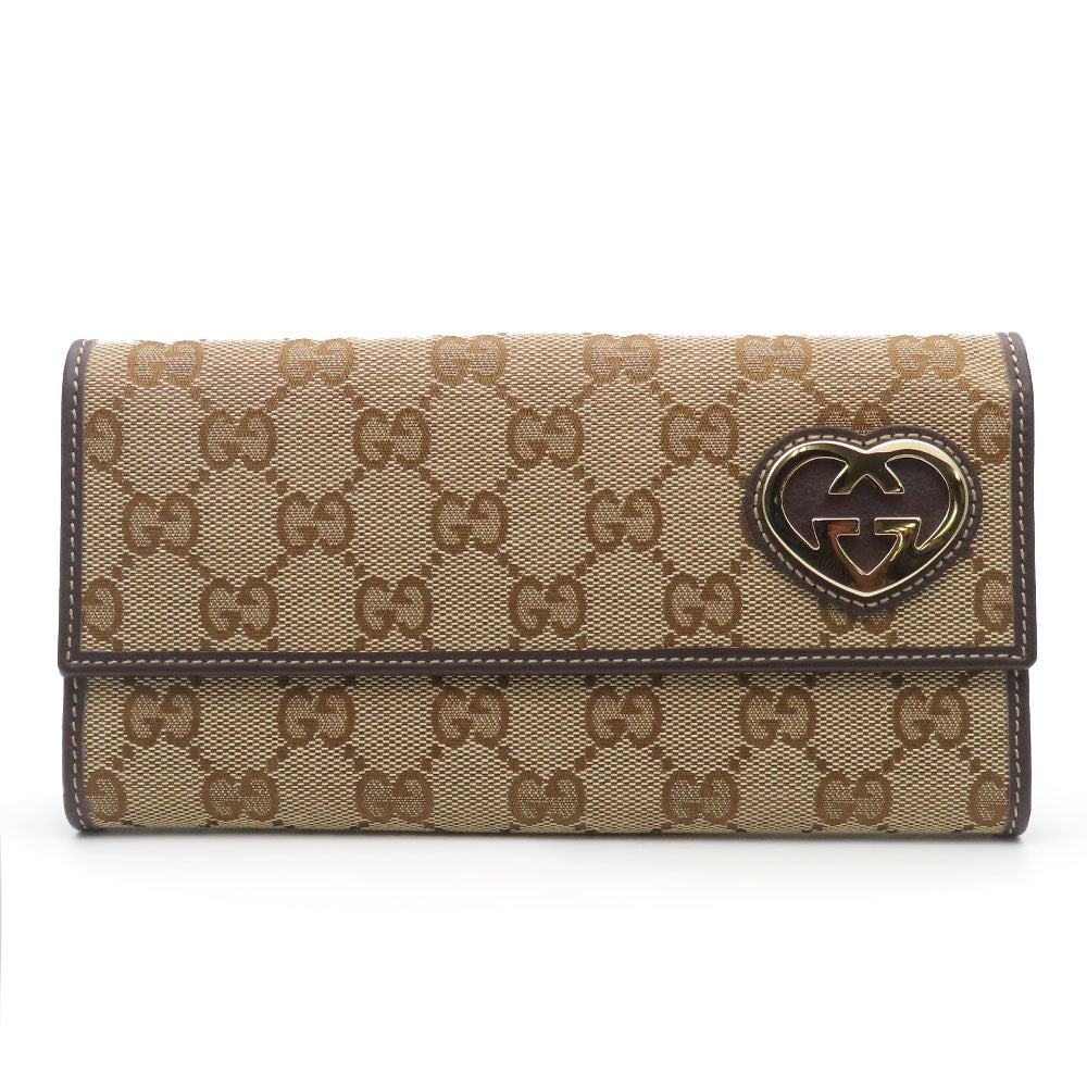 GUCCI Long Wallet Purse 245723 GG canvas Brown