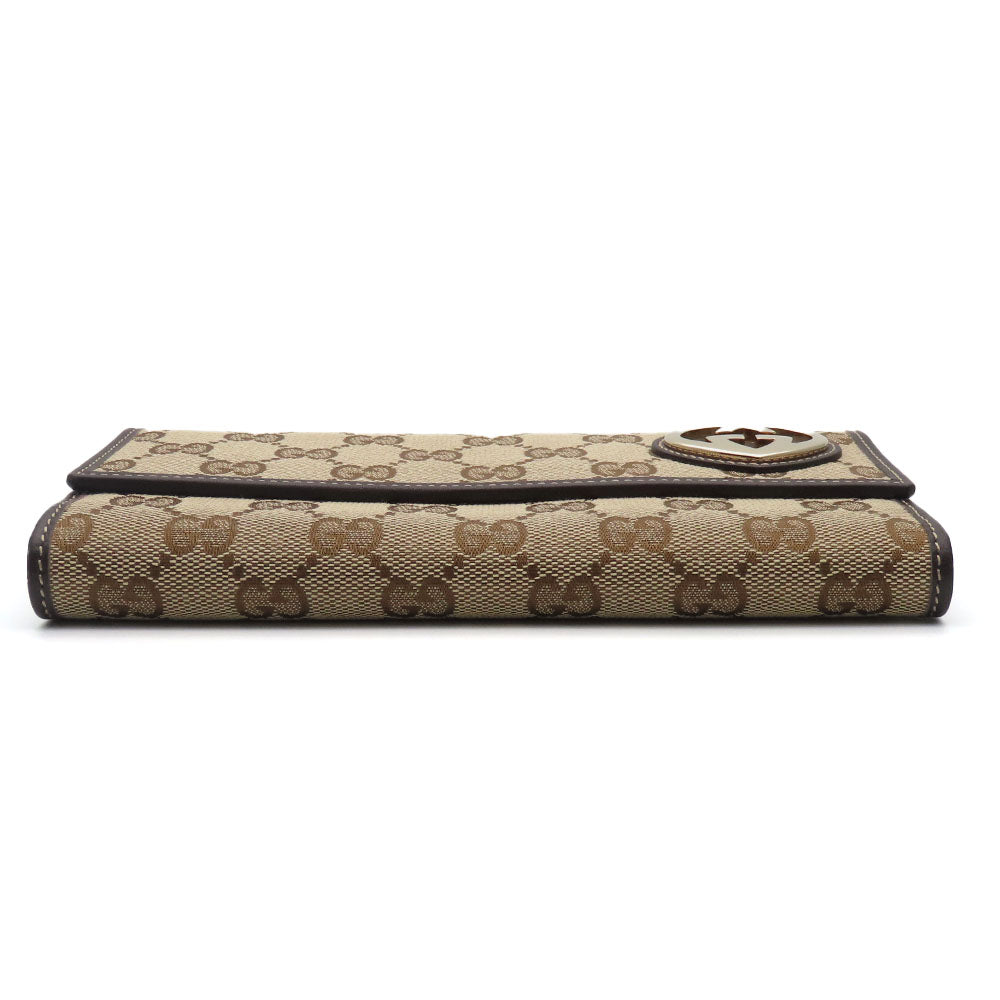 GUCCI Long Wallet Purse 245723 GG canvas Brown