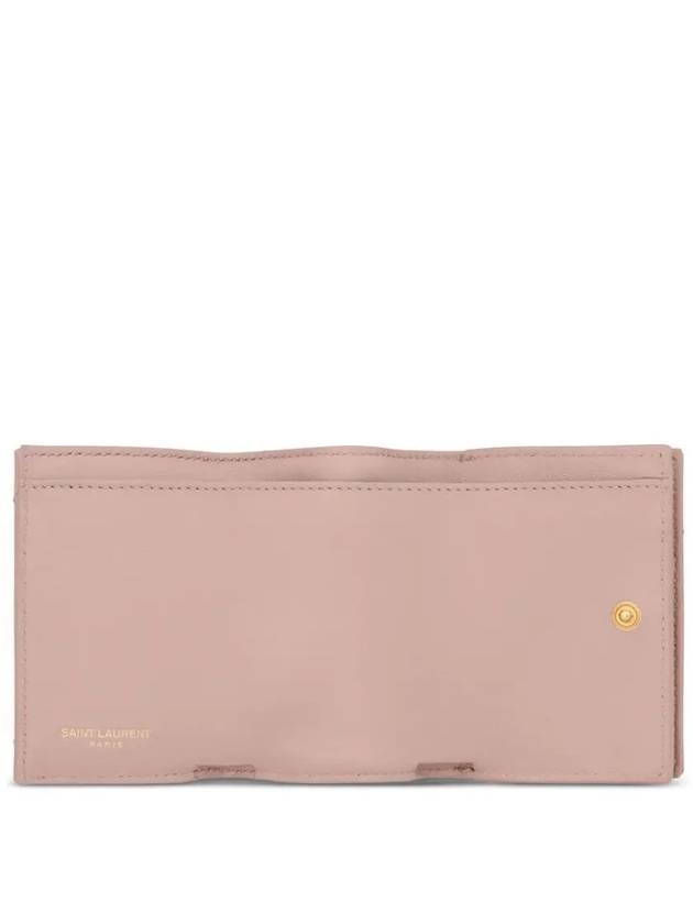 Luxury Saint Laurent Trending 2025 Monogram Quilted Mini Half Wallet Pale Pink