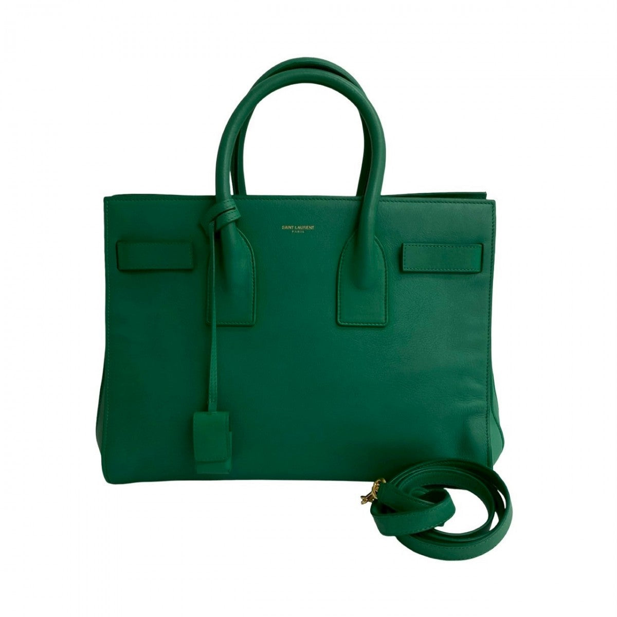 YVES SAINT LAURENT Shoulder Bag leather green Sac de Jules
