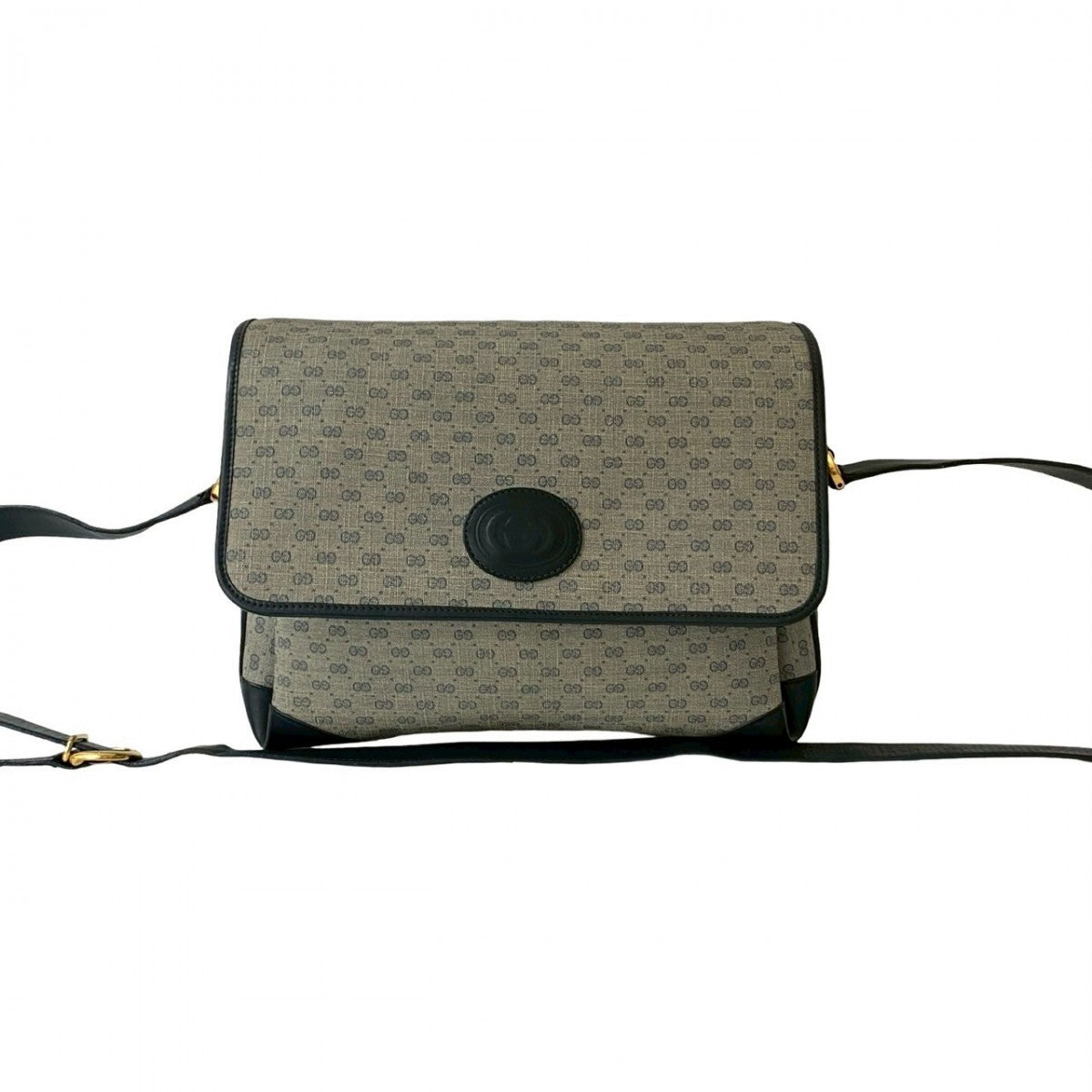 GUCCI Shoulder Bag Leather, PVC Navy Micro GG Women