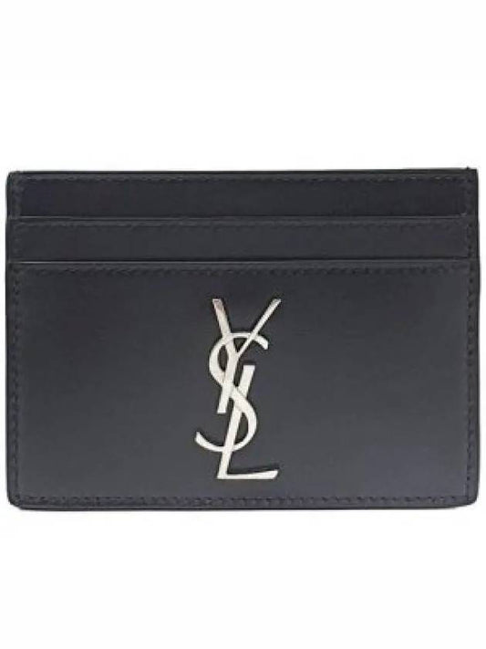 Luxury Saint Laurent Trending 2025 Monogram Card Case in Smooth Leather Black