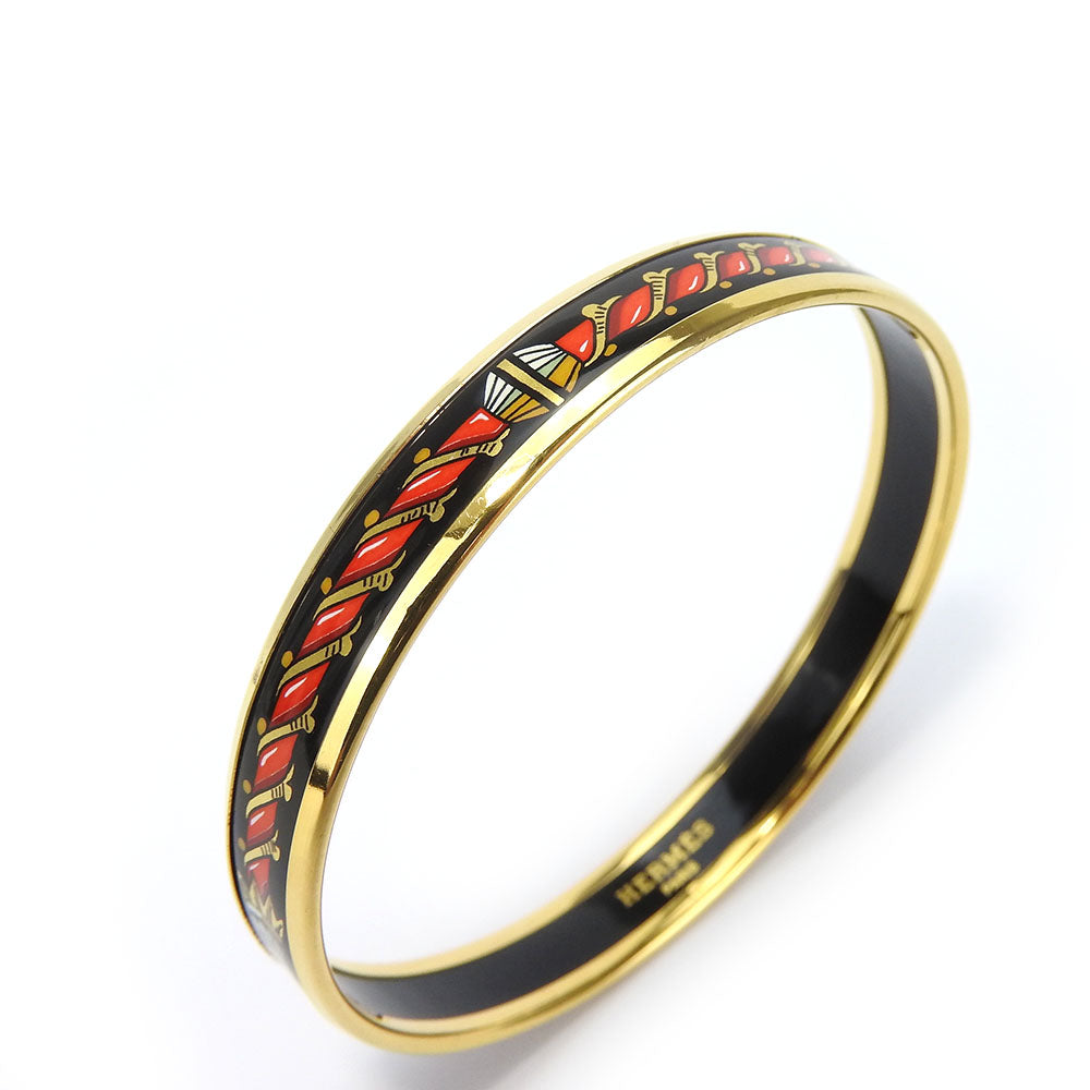 HERMES Bangle Enamel, Metal gold Emaille PM Women