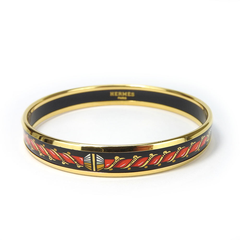 HERMES Bangle Enamel, Metal gold Emaille PM Women