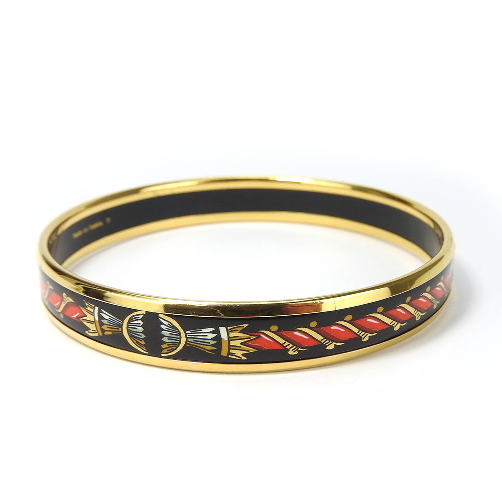 HERMES Bangle Enamel, Metal gold Emaille PM Women