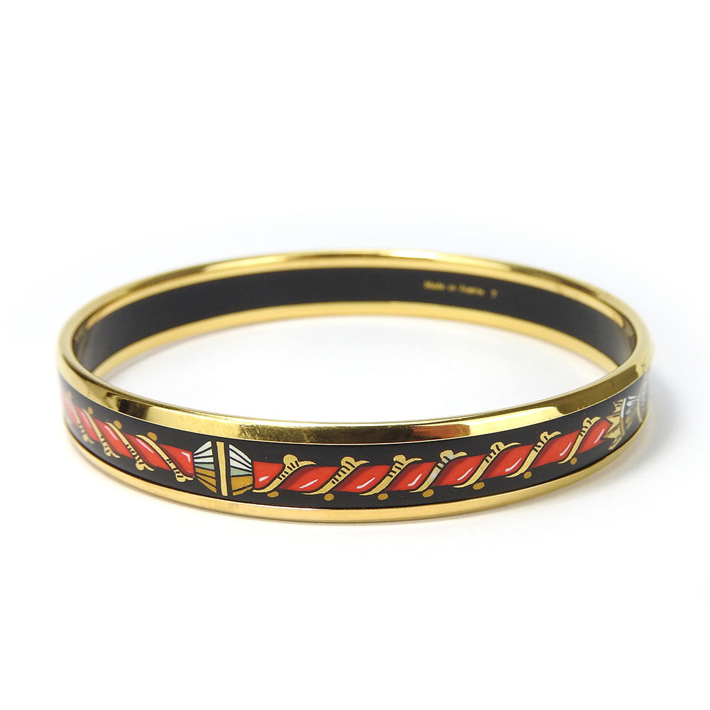 HERMES Bangle Enamel, Metal gold Emaille PM Women