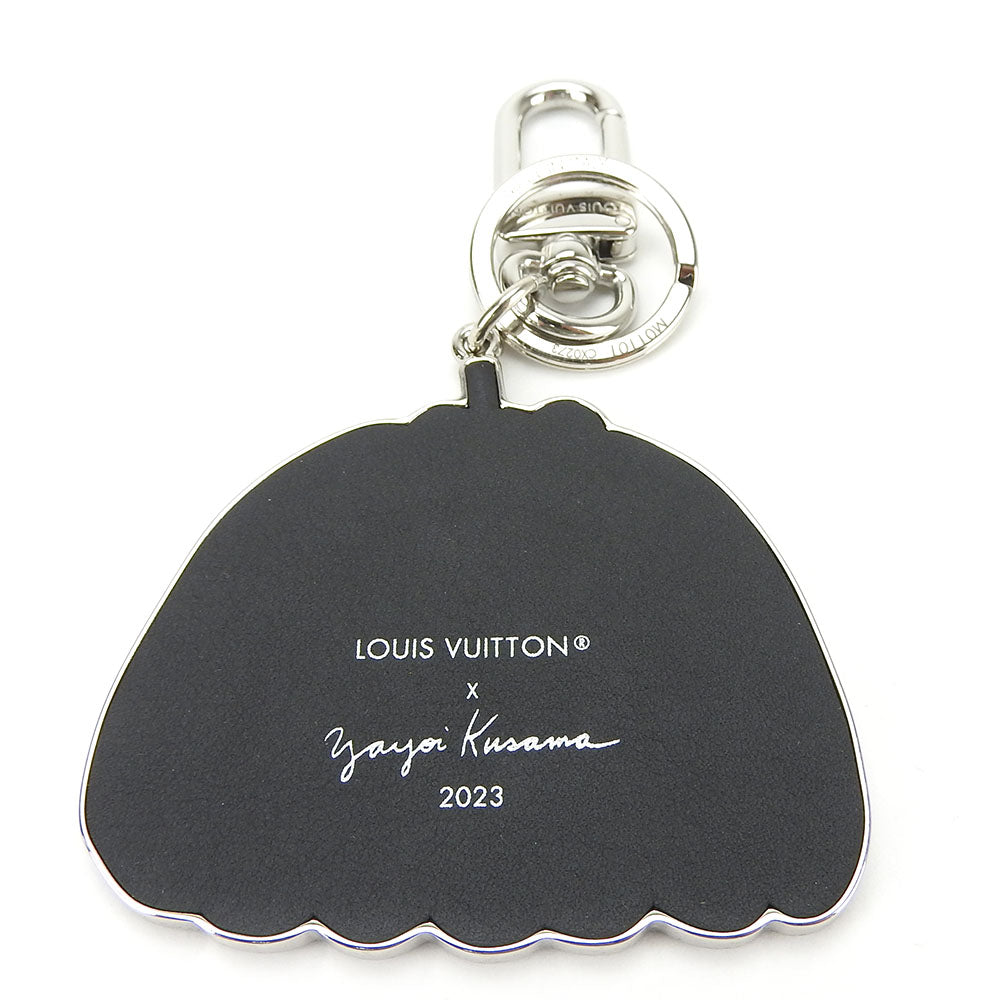 LOUIS VUITTON Key ring M01101 leather blue yayoi kusama Portocle Pumpkin