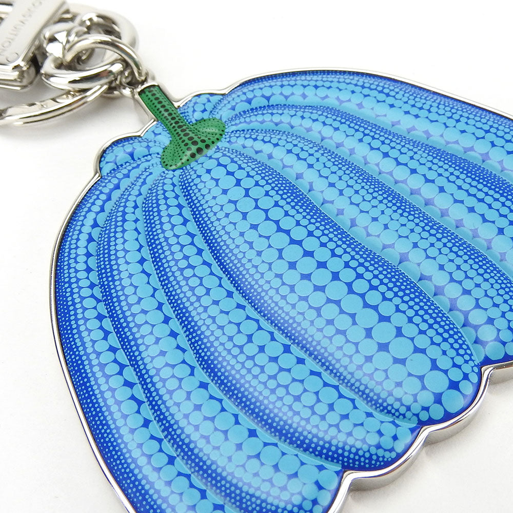 LOUIS VUITTON Key ring M01101 leather blue yayoi kusama Portocle Pumpkin