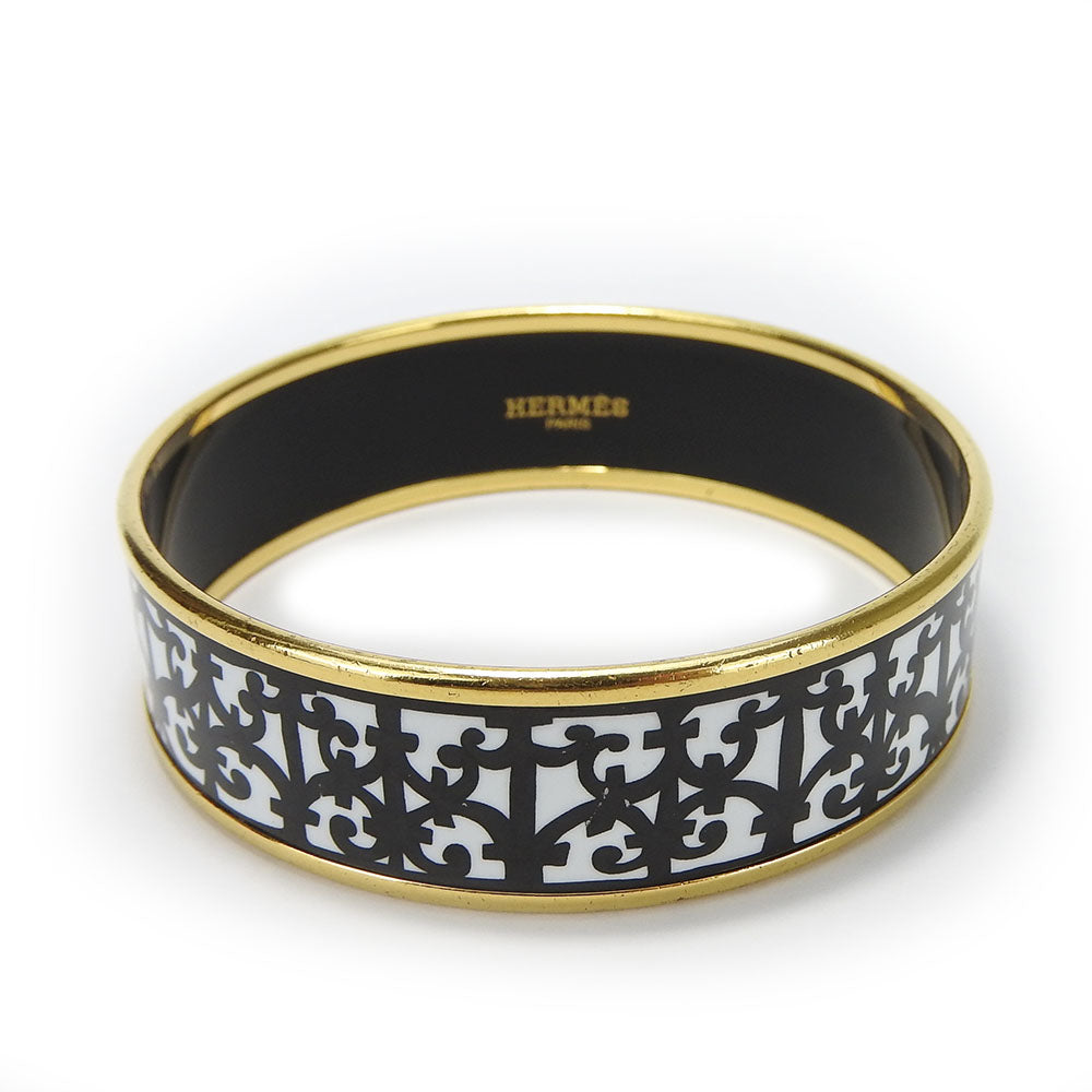HERMES bracelet Enamel, Metal white Guadalquivir Emilel GM Women