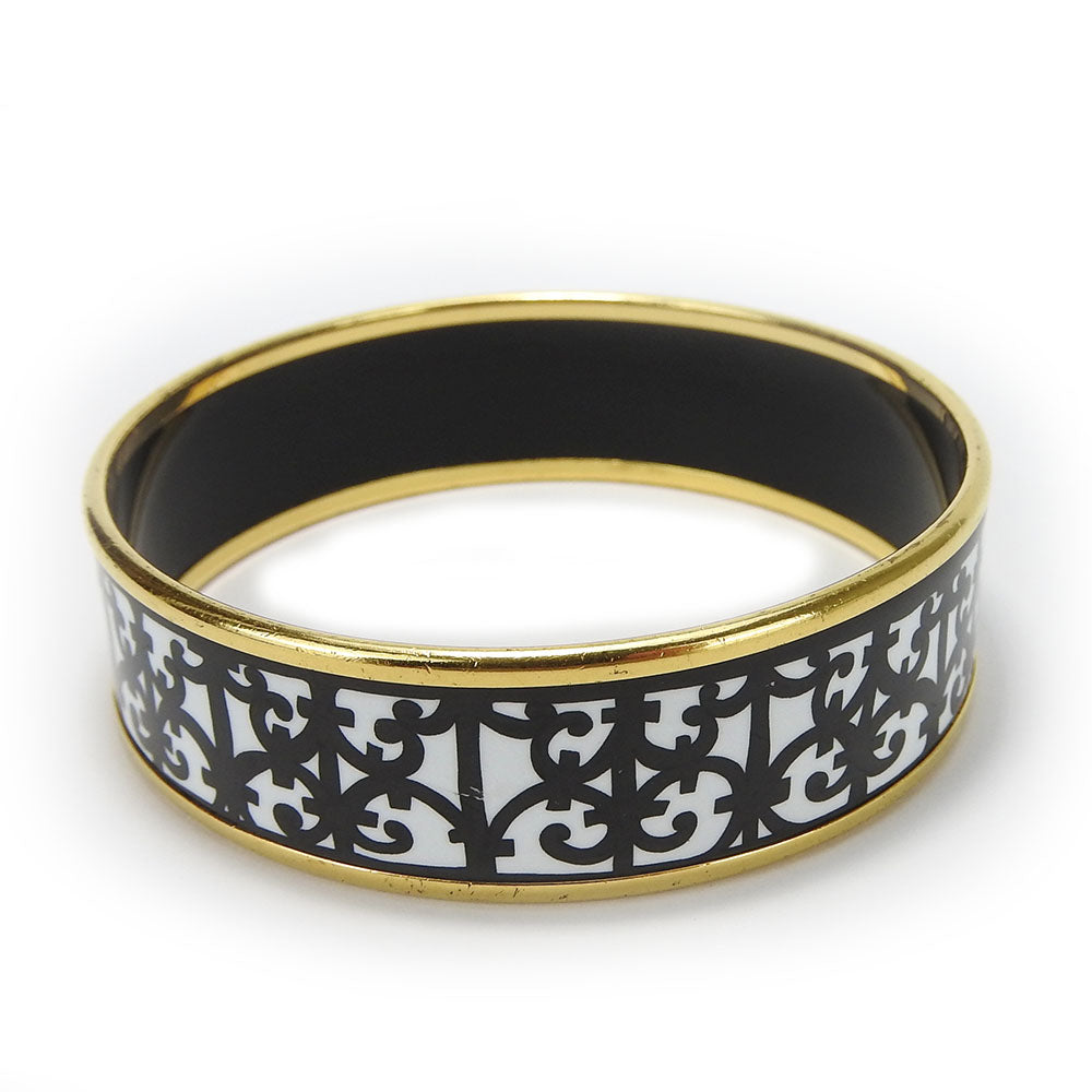 HERMES bracelet Enamel, Metal white Guadalquivir Emilel GM Women