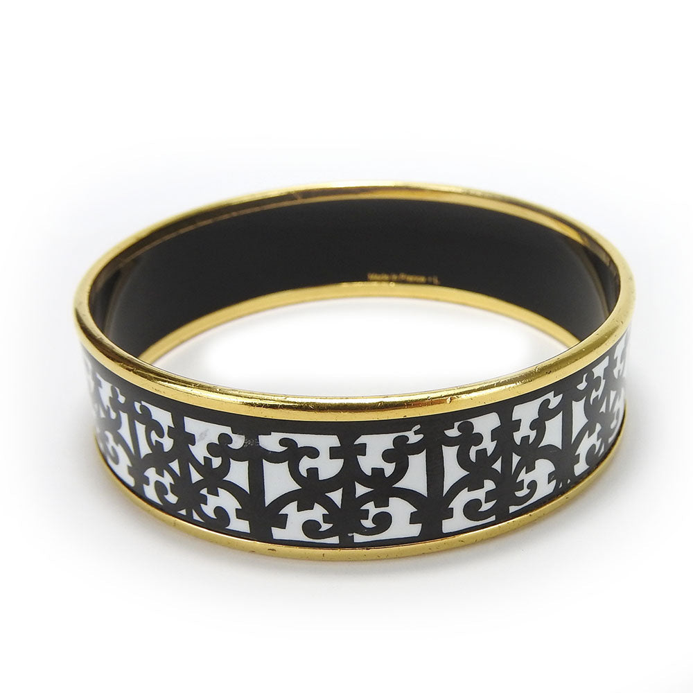 HERMES bracelet Enamel, Metal white Guadalquivir Emilel GM Women