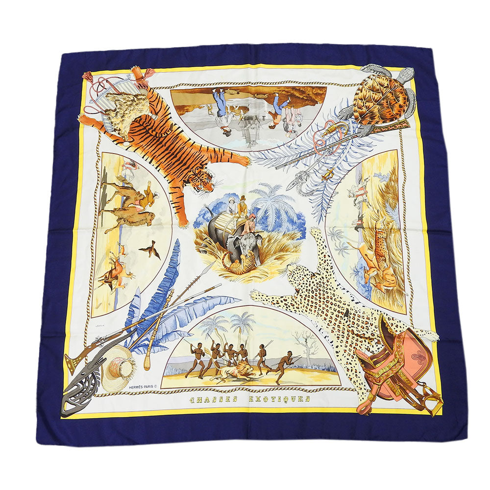 HERMES scarf silk Navy Carre90 Women