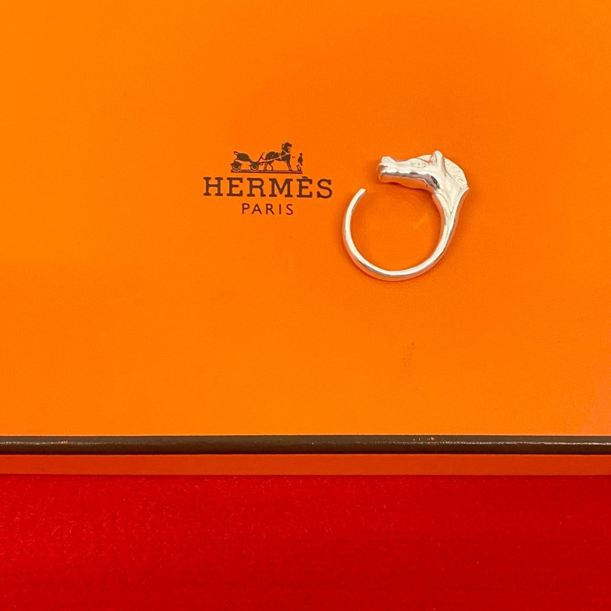 HERMES Ring Silver925 Silver Cheval Horse Ring mens