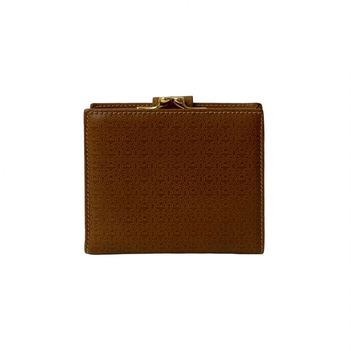 GUCCI Bifold Wallet leather Brown Gamaguchi GG logo Women(Unisex)