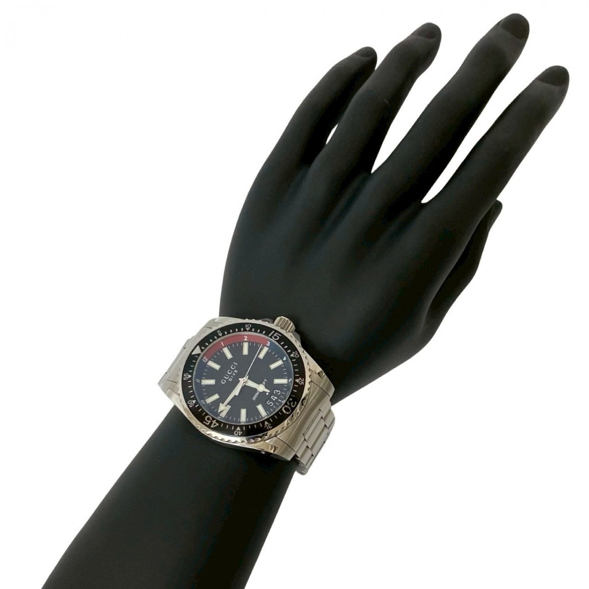 GUCCI Watches Stainless steel Silver Dive black dial