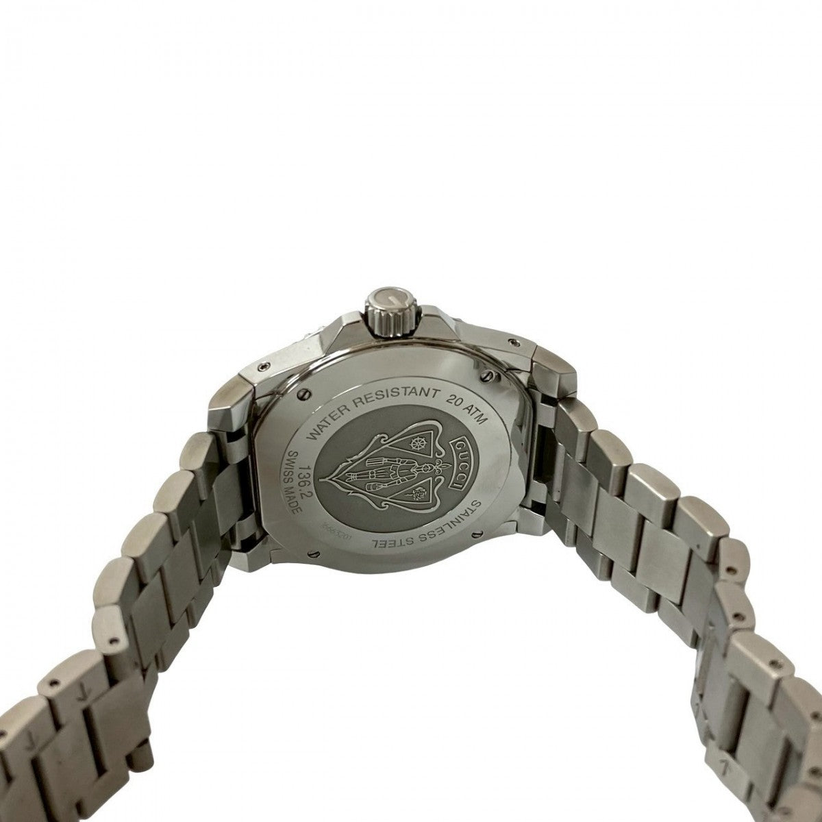 GUCCI Watches Stainless steel Silver Dive black dial