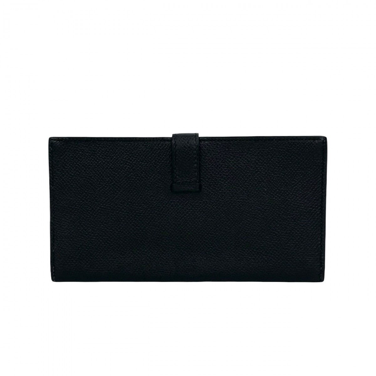 HERMES Long Wallet Purse Epsom black bean soufflé