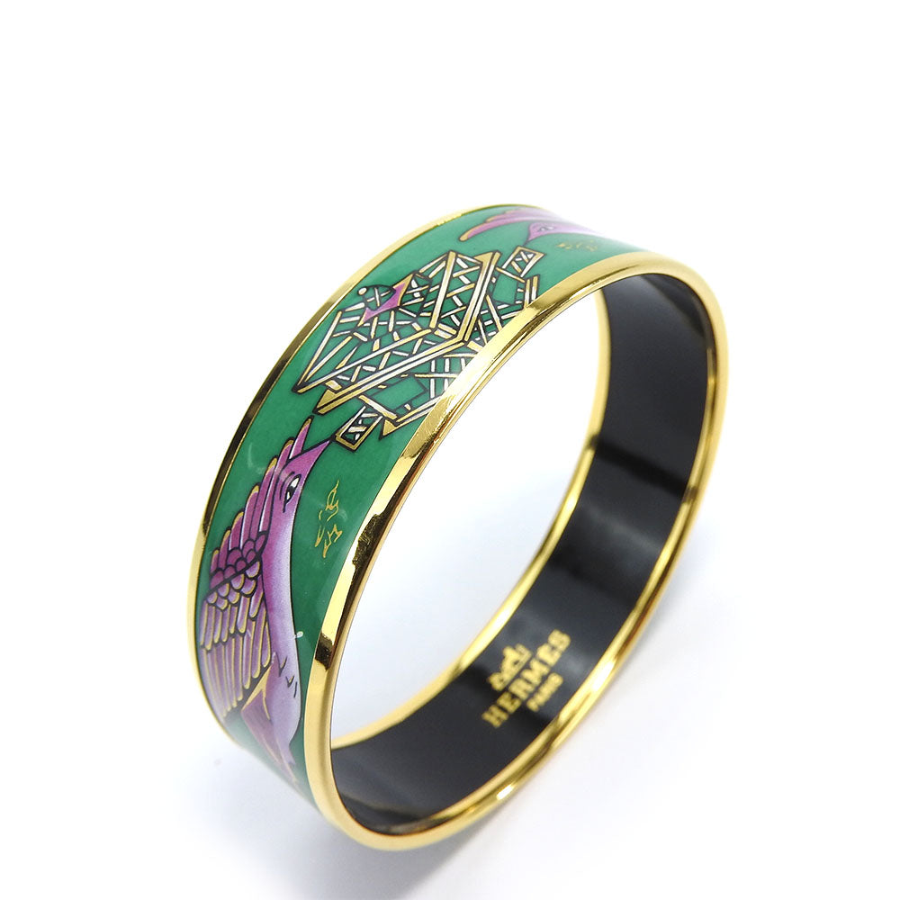 HERMES bracelet Metal, Enamel green Emilel GM Women