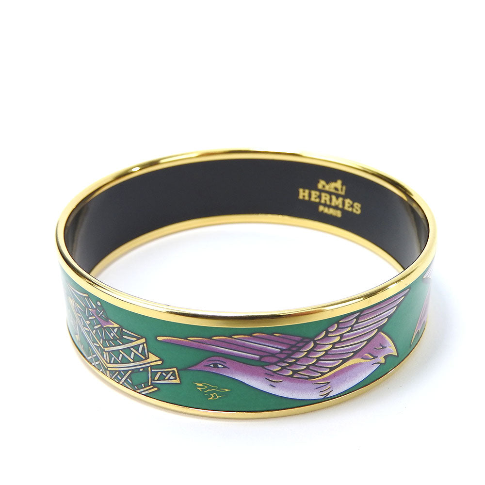 HERMES bracelet Metal, Enamel green Emilel GM Women