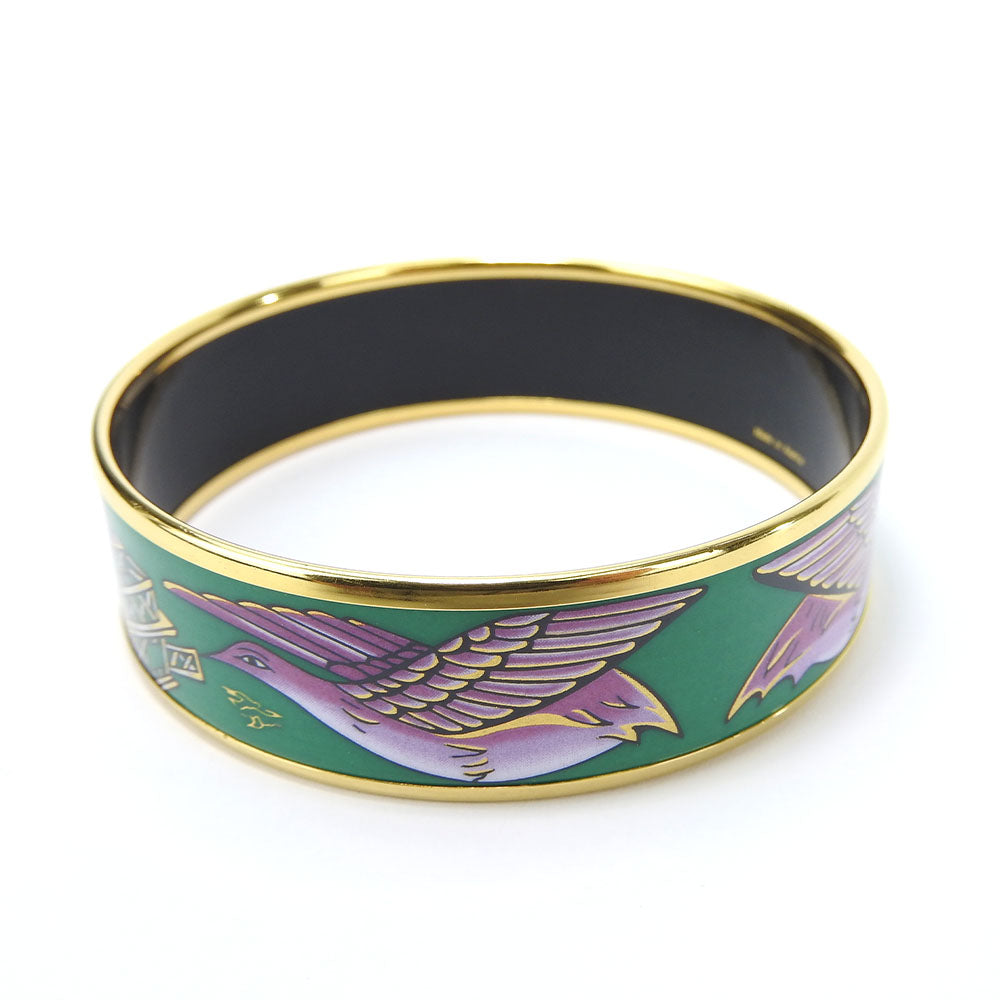 HERMES bracelet Metal, Enamel green Emilel GM Women