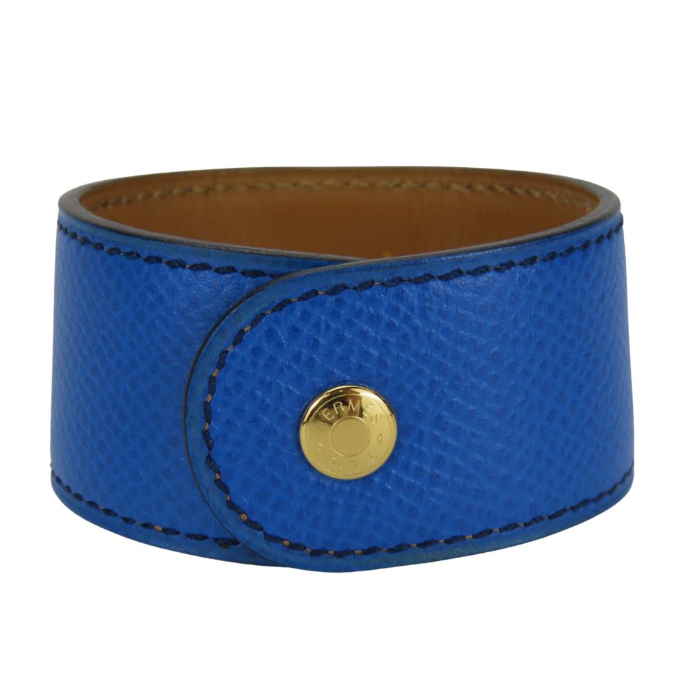 HERMES bracelet Leather, Metal blue Medor Women