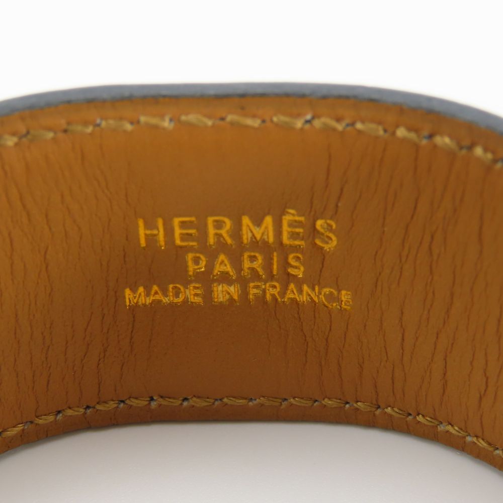 HERMES bracelet Leather, Metal blue Medor Women