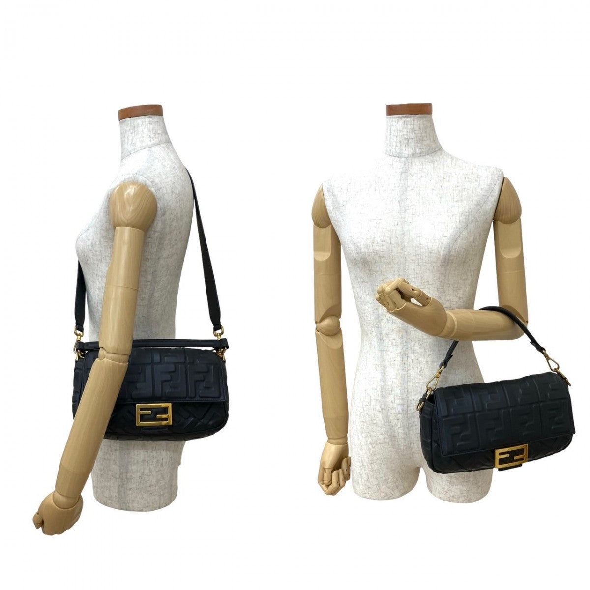 FENDI Shoulder Bag leather black Mamma Bucket