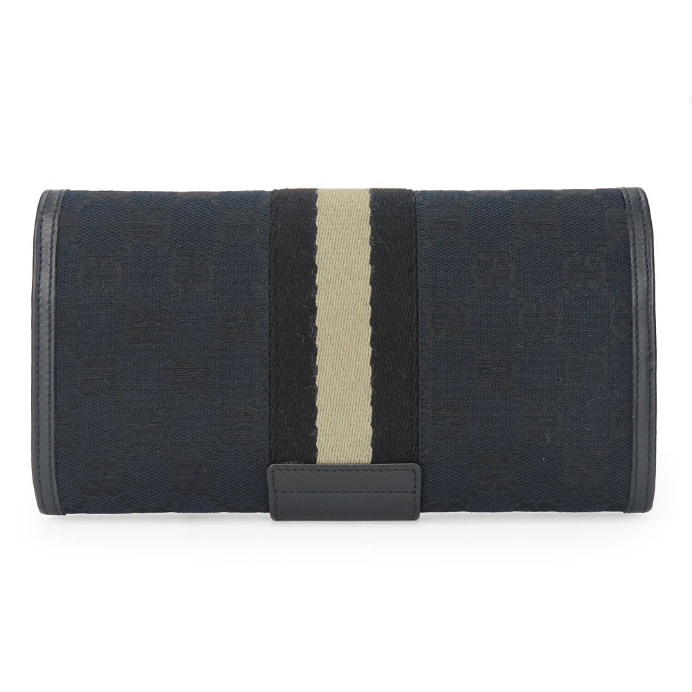 GUCCI Long Wallet Purse 035.0416.2180 GG canvas black Web line