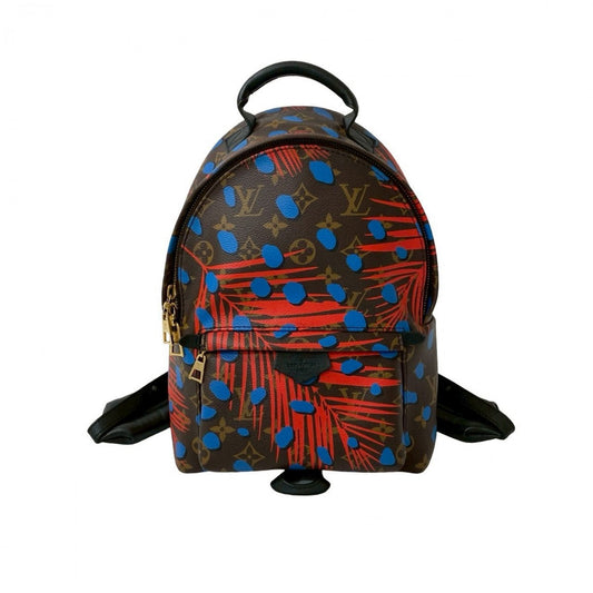 LOUIS VUITTON Backpack leather Brown Monogram jungle dot Palm Springs