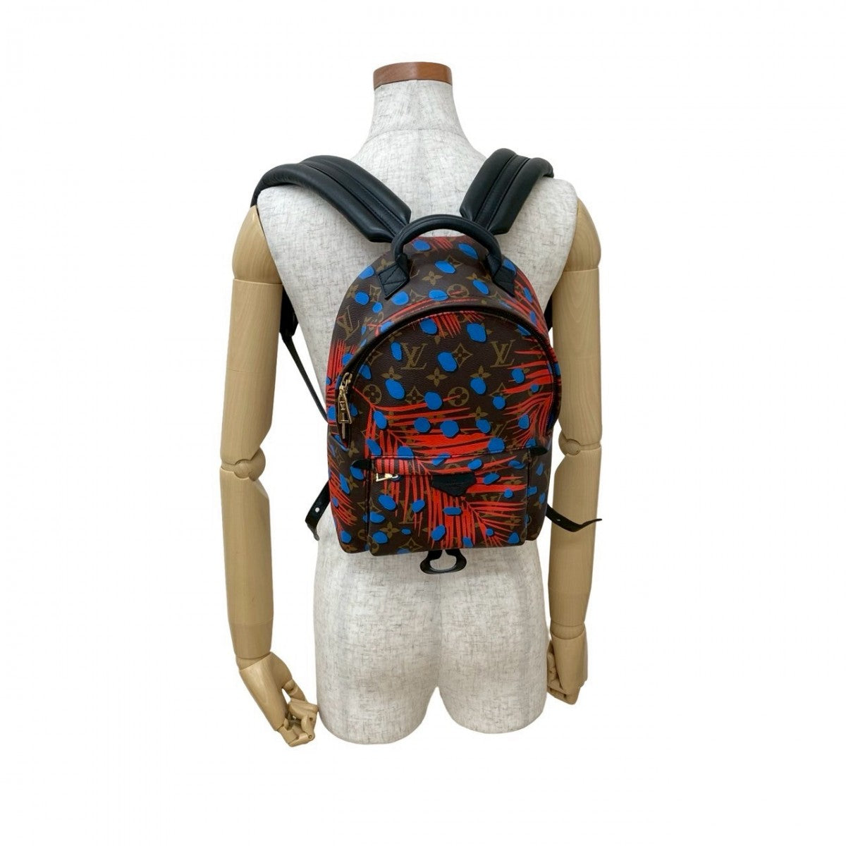 LOUIS VUITTON Backpack leather Brown Monogram jungle dot Palm Springs
