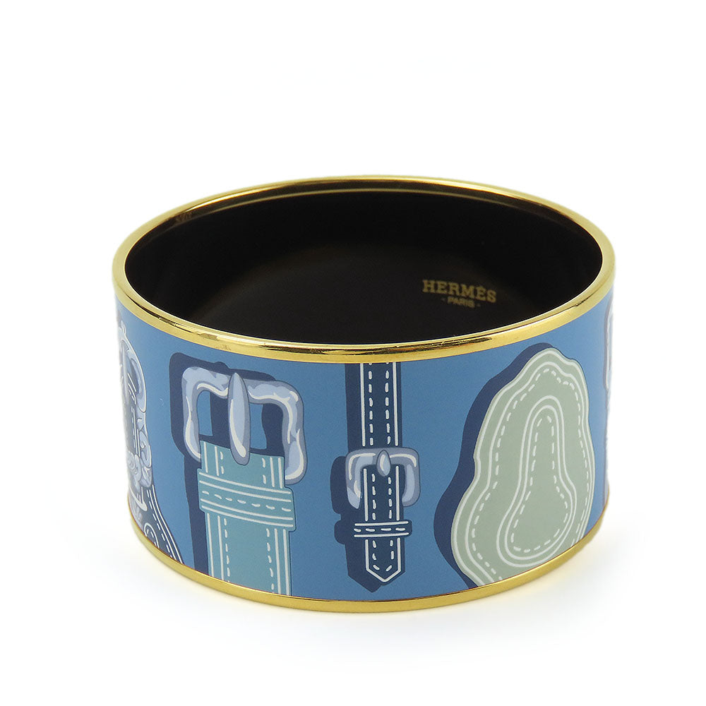HERMES bracelet Metal, Cloisonne Blue type Emile TGM Women