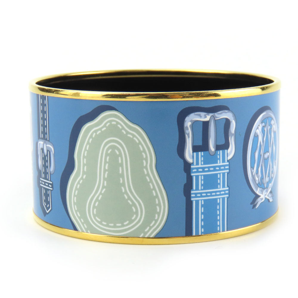 HERMES bracelet Metal, Cloisonne Blue type Emile TGM Women