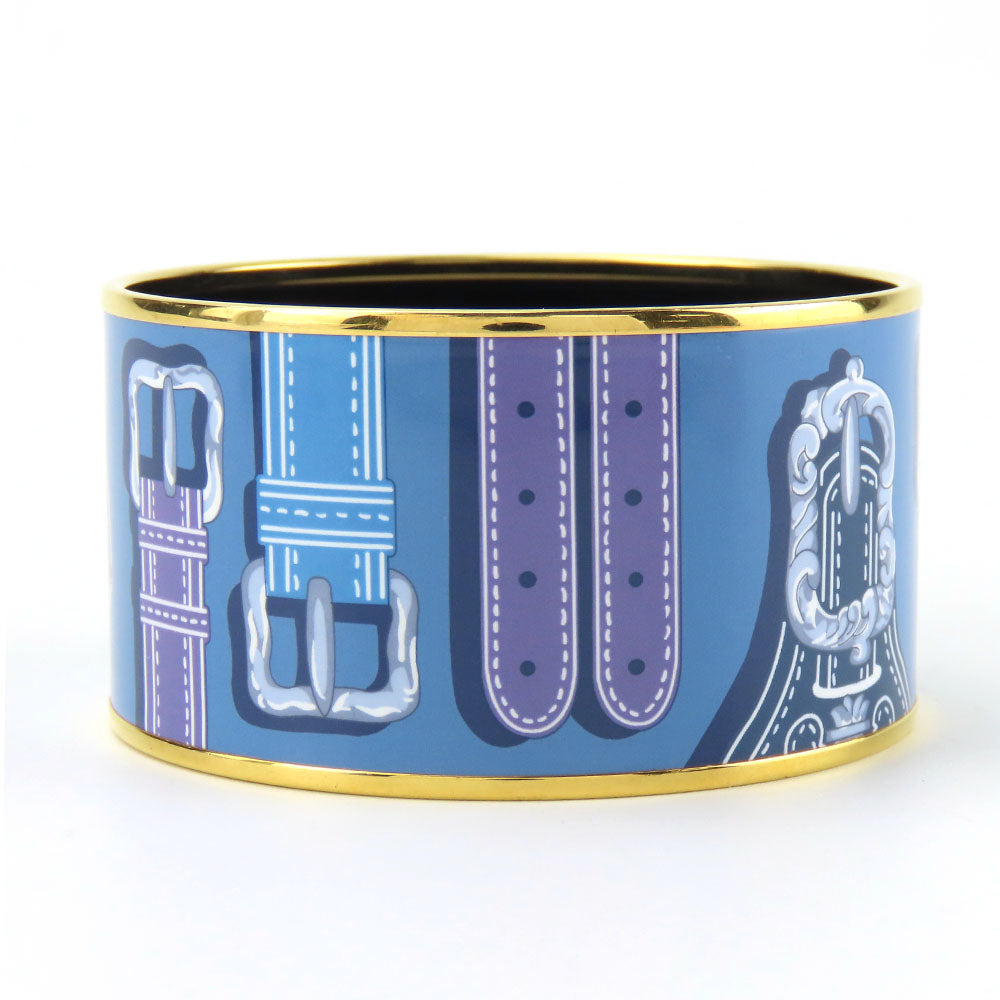 HERMES bracelet Metal, Cloisonne Blue type Emile TGM Women