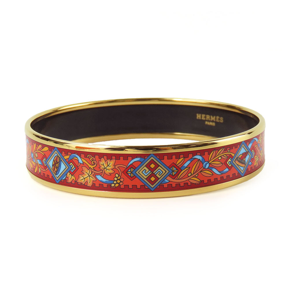 HERMES Bangle Metal, Enamel Red Emile Women