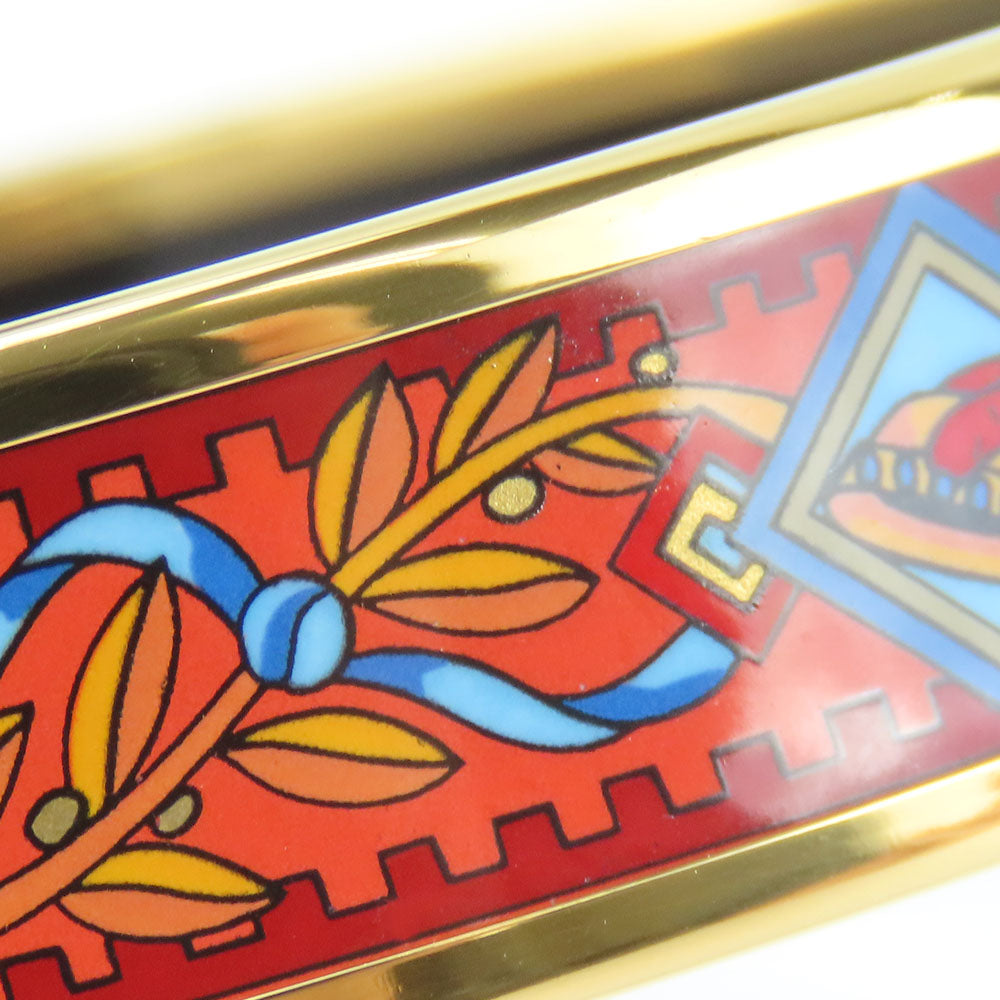 HERMES Bangle Metal, Enamel Red Emile Women
