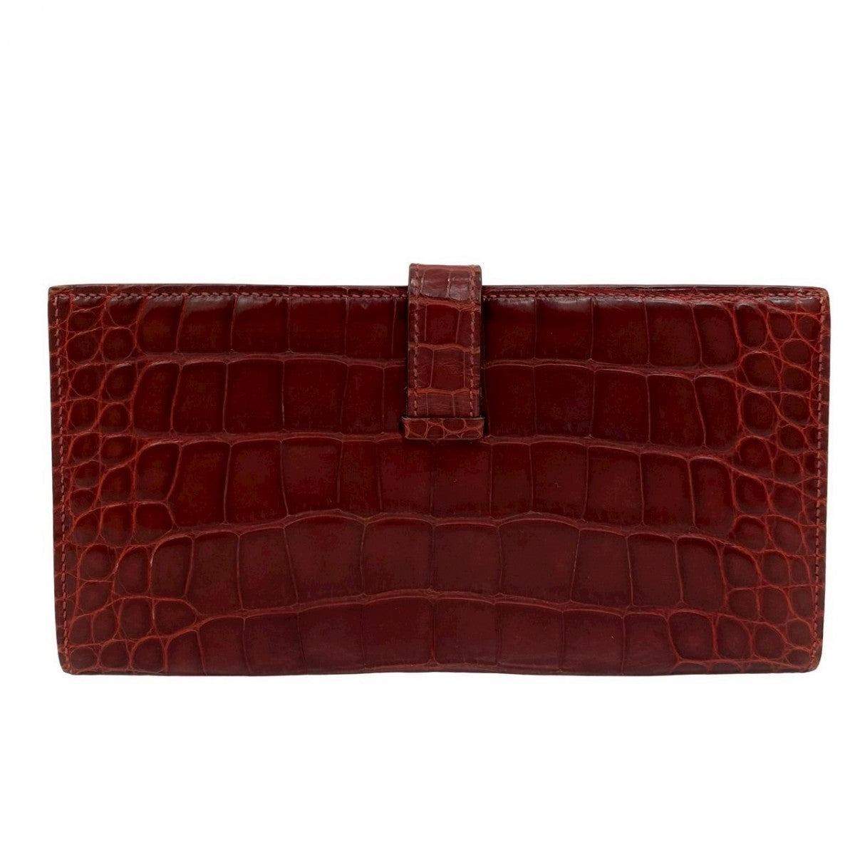 HERMES Bifold Wallet leather Brown Beansufla