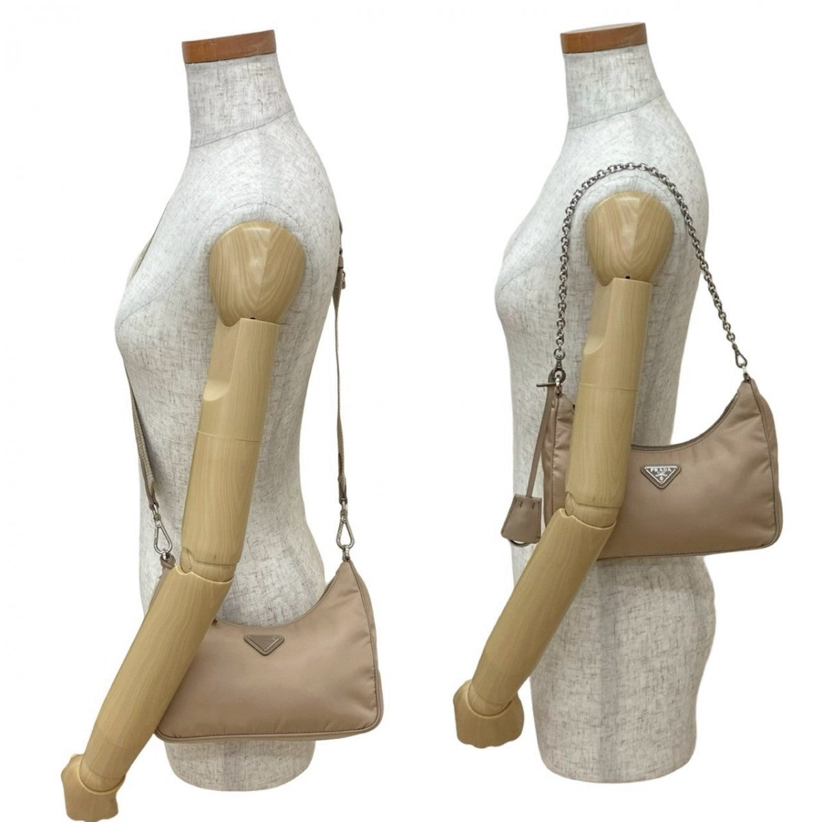 PRADA Shoulder Bag Nylon beige Re-Edition