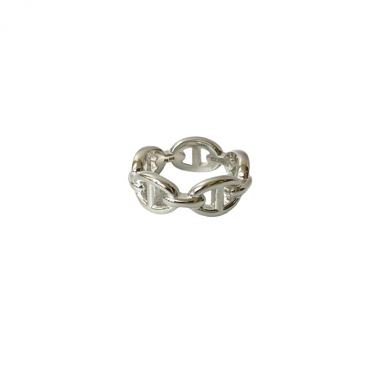 HERMES Ring Silver925 Silver Chene Dunkle Enchaine