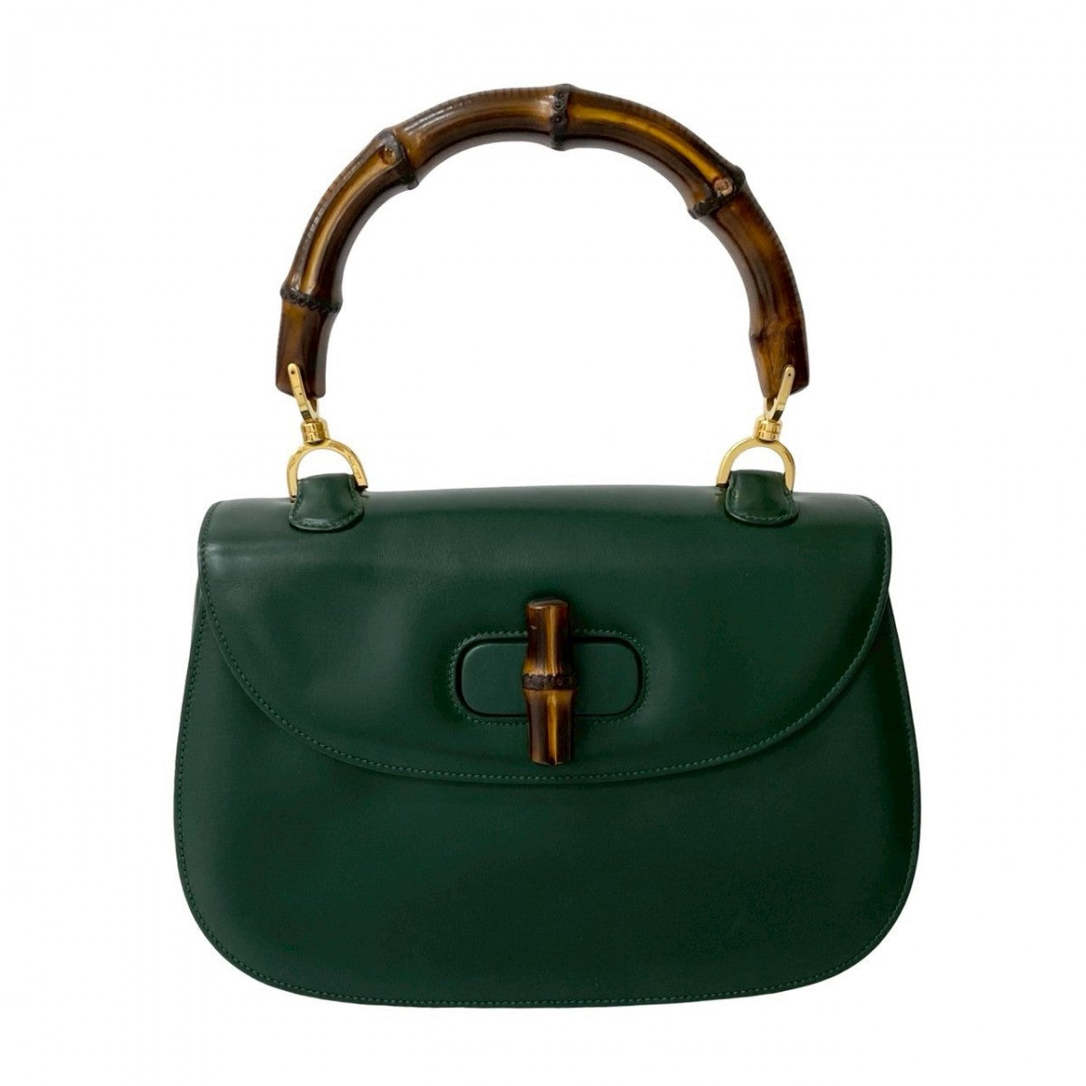 GUCCI Handbag leather green Bamboo